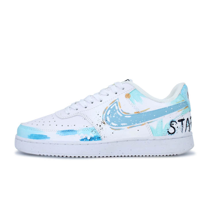 Nike Nike Court Vision 1 Synthetic Leather Hand Drawn Graffiti Abrasion Resistant Lightweight Breathable