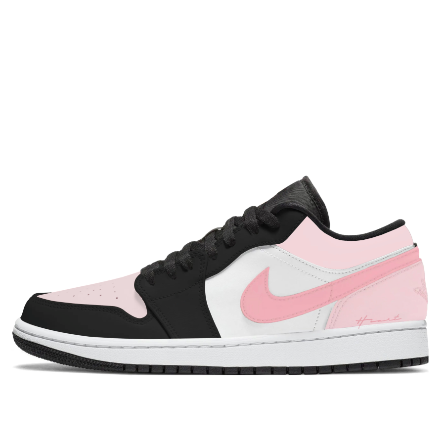 Jordan Jordan Air Jordan 1 Abrasion Resistant Low top Skateboard Shoes Unisex Black Pink