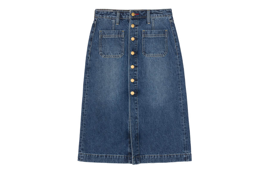 Levis Denim Long Skirts Women's Medium Blue Moderate Mid Length A Line Skirt