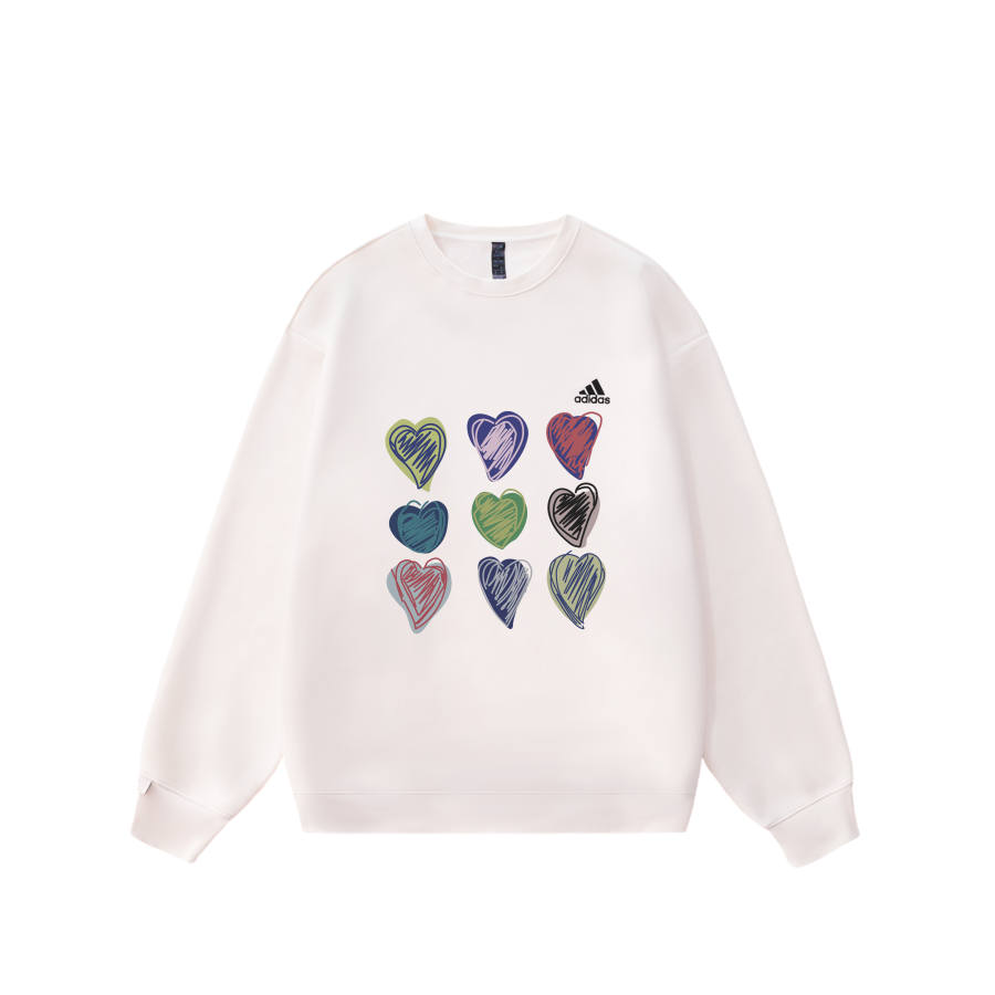 Adidas Adidas LABEL Sweatshirts Unisex White Crew Neck Moderate Regular