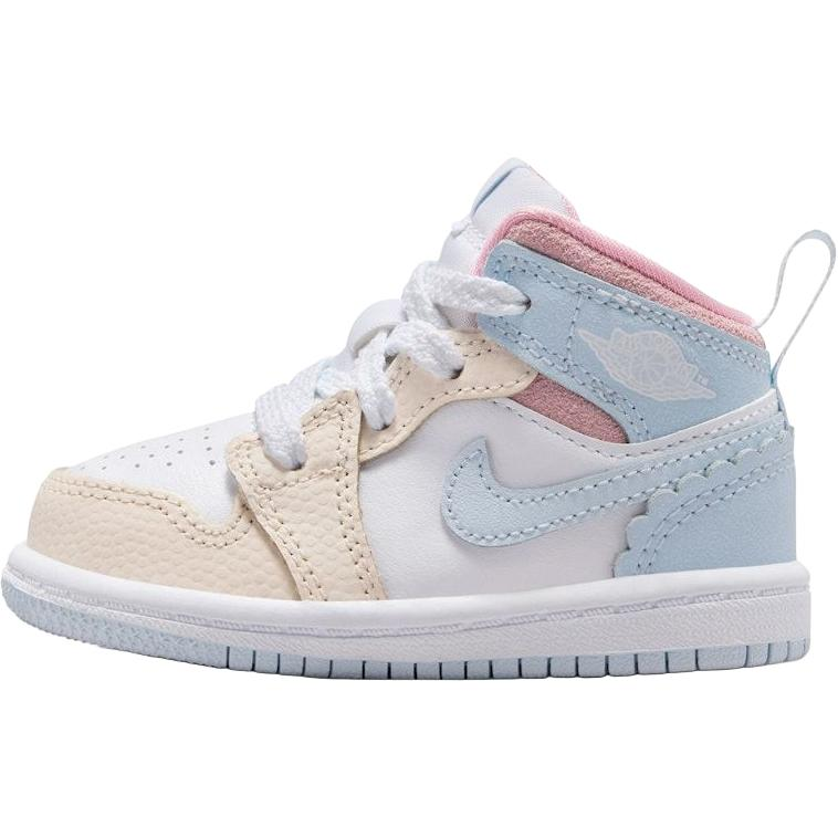 Jordan Jordan Air Jordan 1 Mid top Toddler Shoes White Blue Infant And Toddler