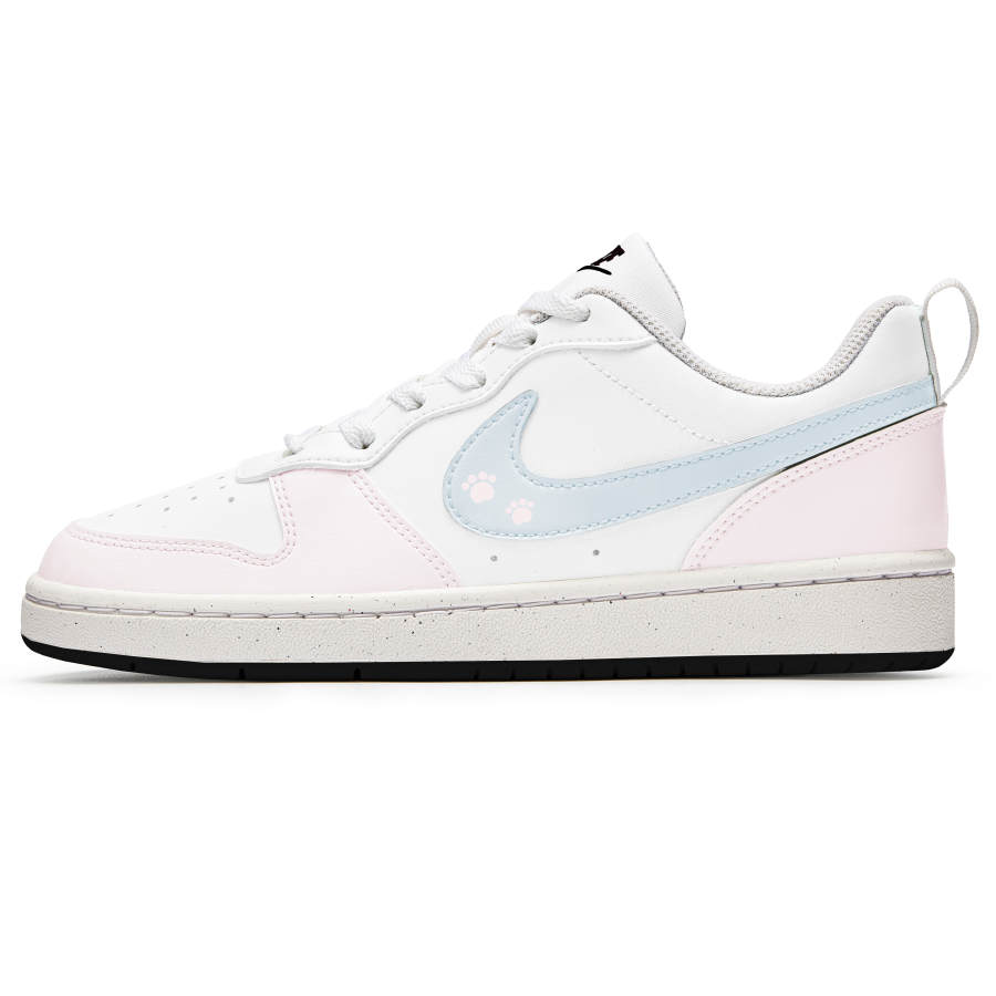 Nike Nike Court Borough Peach Shaped Claw Abrasion Resistant Slip Resistant Low top Kids' Skateboarding Shoes Pink Blue