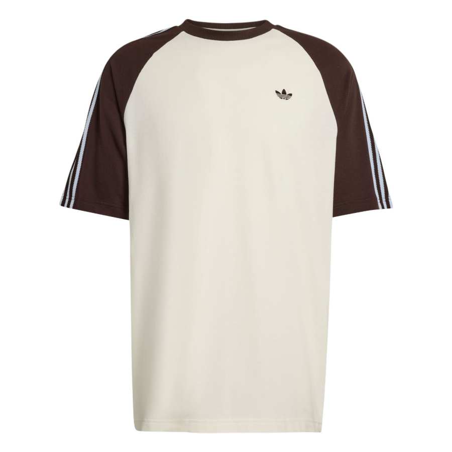 Adidas Originals T Shirts Men's Jade White/Aurora Brown Crew Neck Moderate