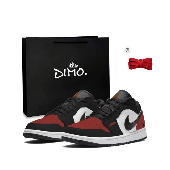 Jordan Jordan Air Jordan 1 Ink Dot, Bred Toe Black Toe Shopping Bag Cushioning Abrasion Resistant Low top