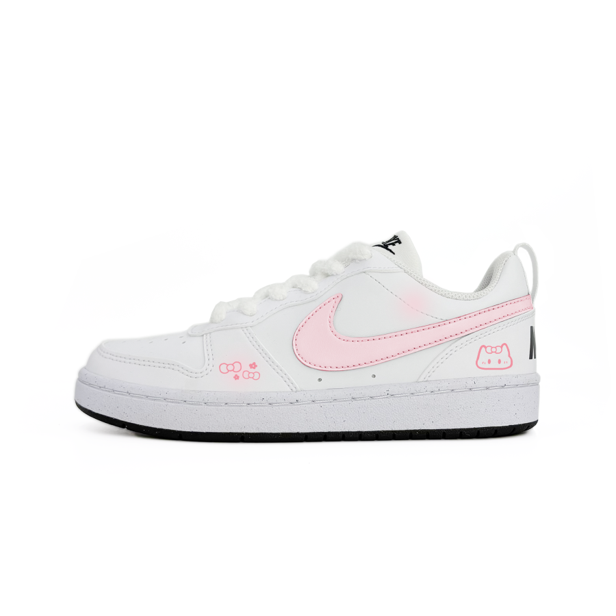 Nike Nike Court Borough Pink And Adorable Cat Abrasion Resistant Kids' Skateboarding Shoes Pink Teenagers