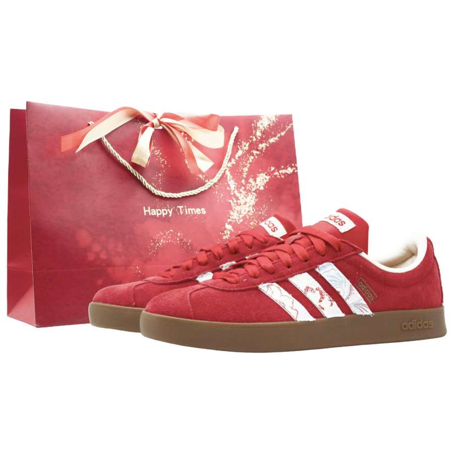 Adidas Adidas Vl Court Classic Yuanjing Creation, Shopping Bag, Crimson Texture Time Abrasion Resistant Slip Resistant Low top