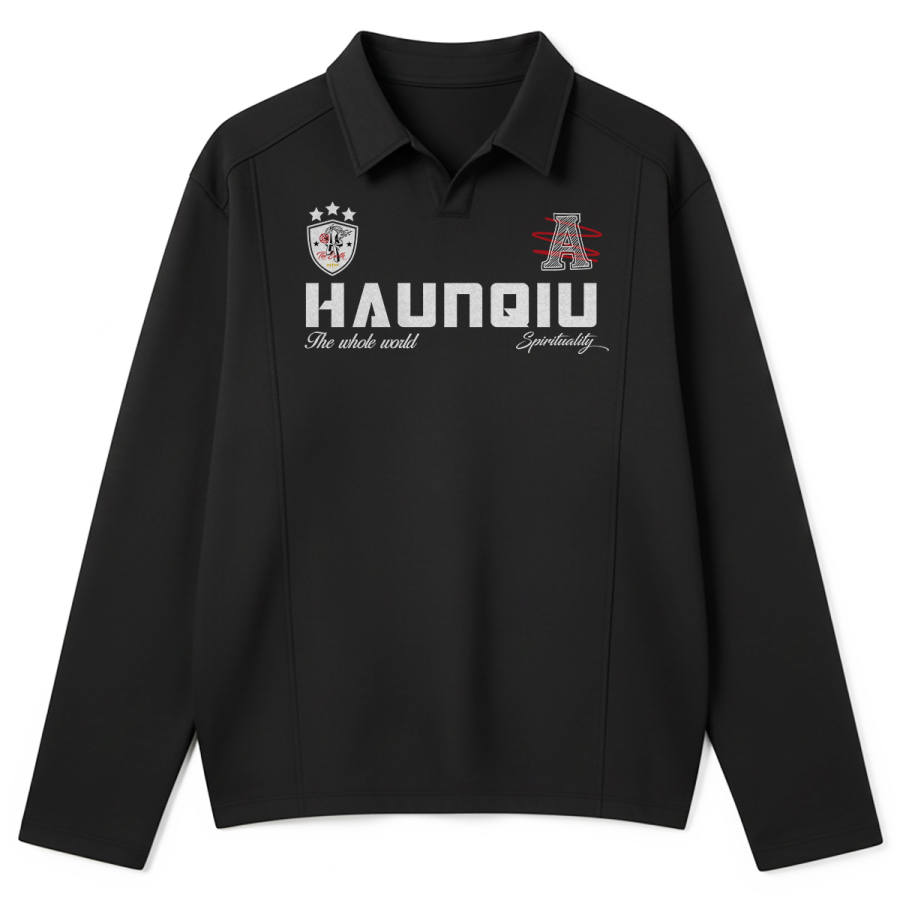 HUANQIU Sweatshirts Unisex Lapel Thickened Regular