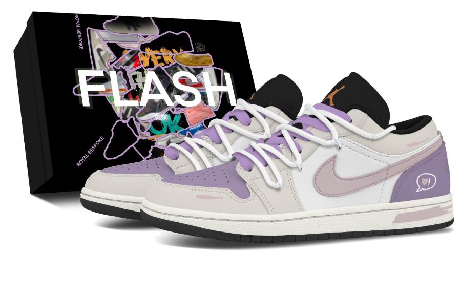 Jordan Jordan Air Jordan 1 Sweet Taro Lady Slip Resistant Abrasion Resistant Slip Resistant Abrasion Resistant Low top