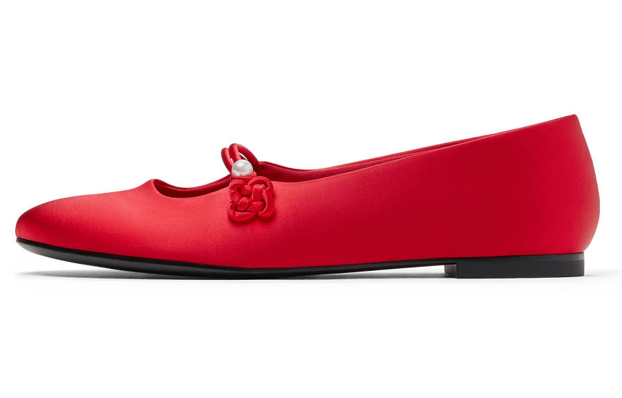 CHARLES&KEITH Small Ck Fabric Flat Mary Jane Shoes 0.9cm Women's