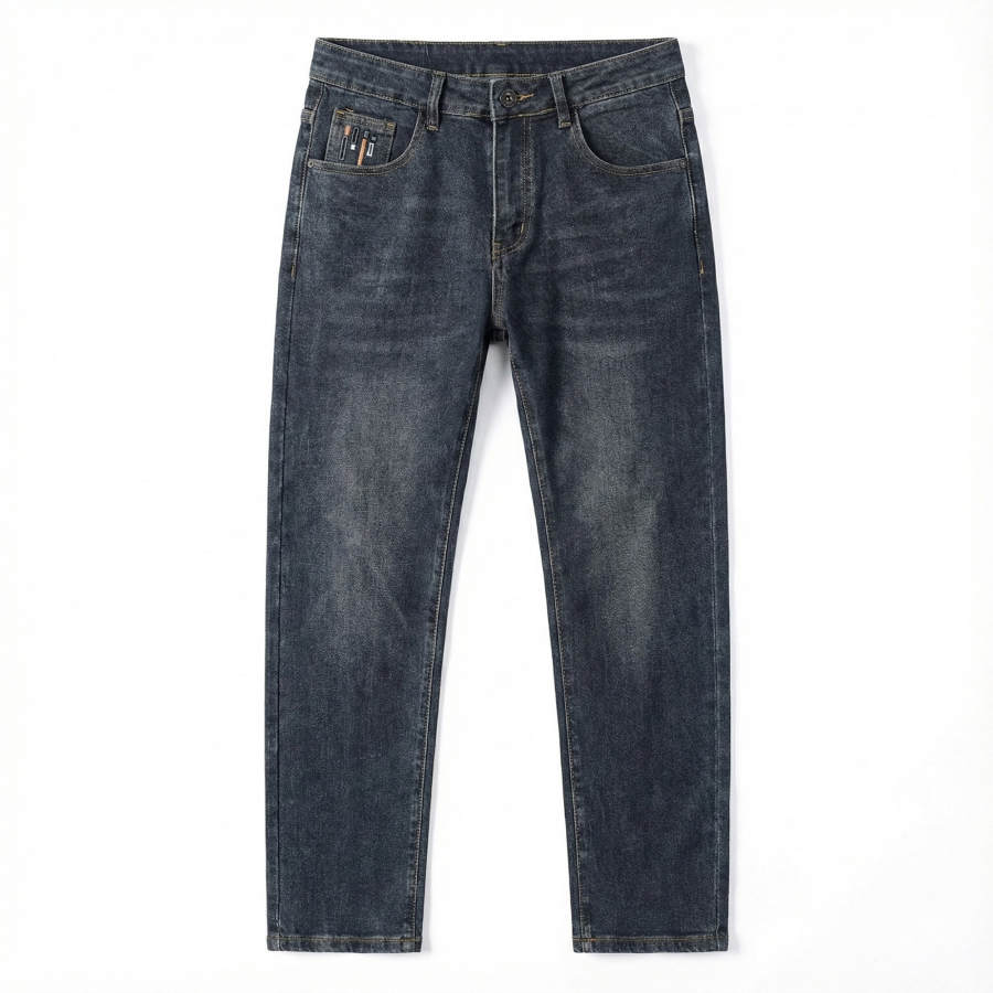 Hodo Jeans Unisex Black Blue Moderate Straight Fit Pants