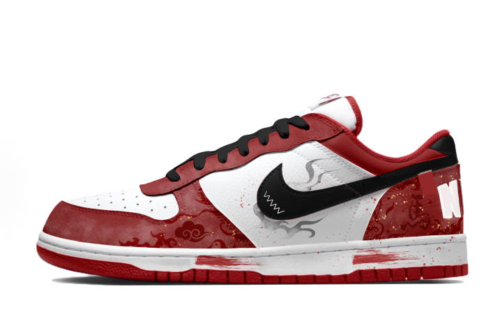 Nike Nike Big Danma Cirrus Leather Wear resistant And Lightweight Low top Skateboard Shoes Men's Black Red