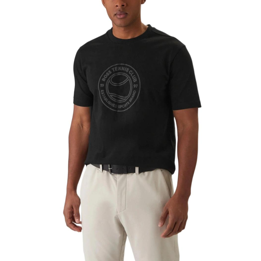 HUGO BOSS T Shirts Men's Black Crew Neck Moderate Straight Fit