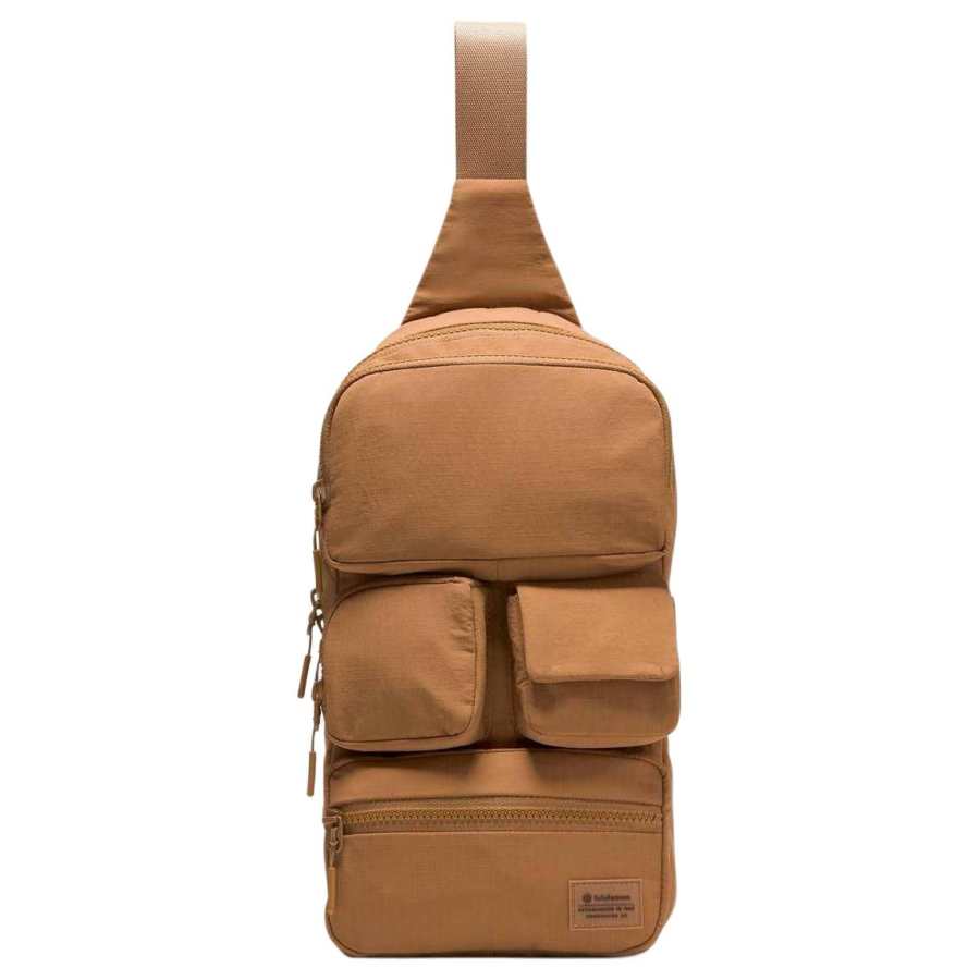 Lululemon Multi Pocket Nylon Sling Bag Women's Chestnut Brown