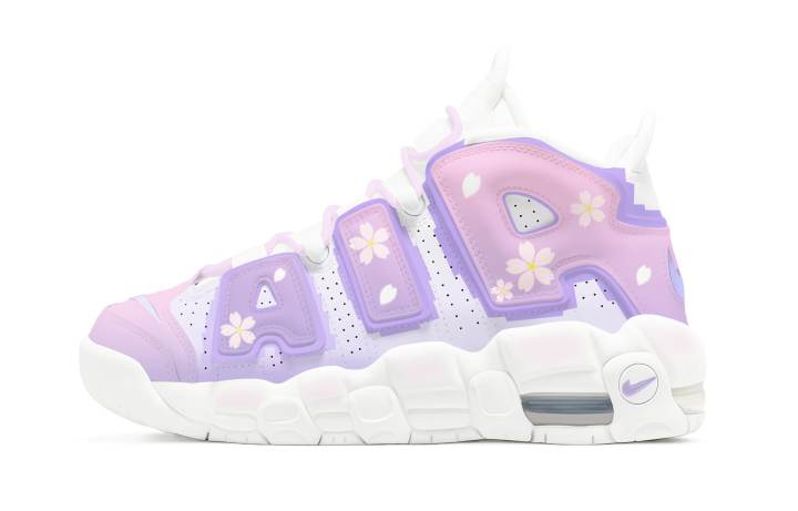Nike Nike Air More Uptempo GS Misty Purple Cherry Blossom Cushioning Abrasion Resistant Slip Resistant