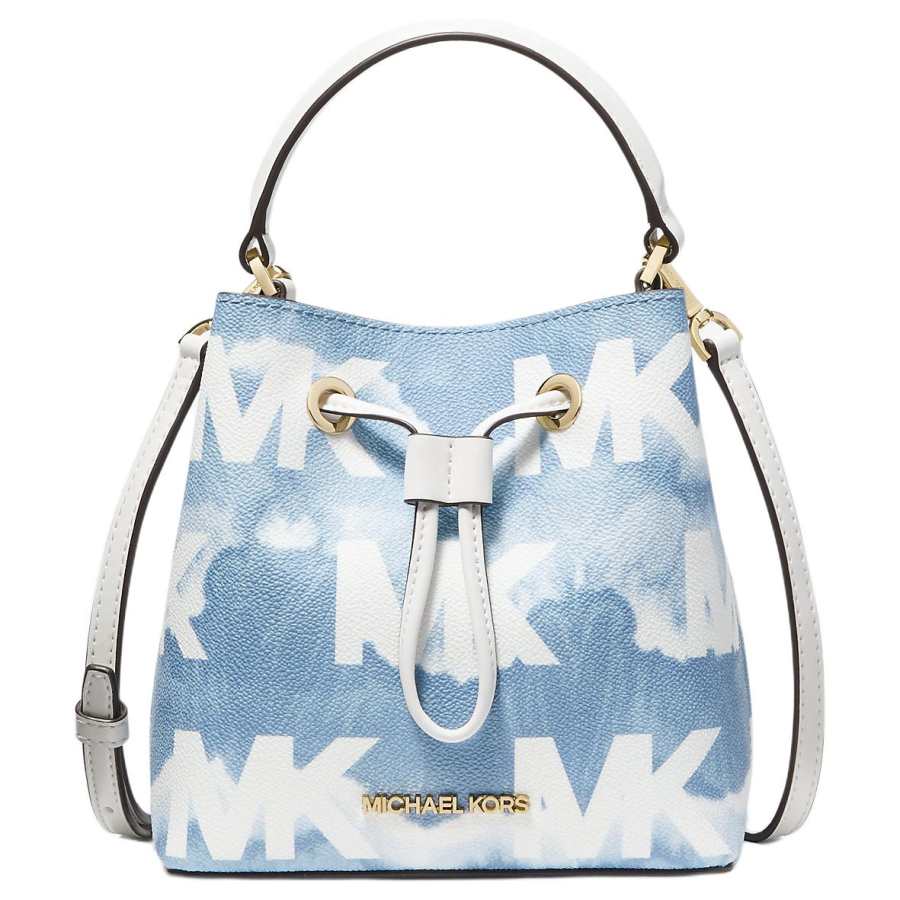 MICHAEL KORS Suri Coated Canvas With Polyester Bucket Bag, Shoulder Bag, Handbag Small Women's Sky Blue