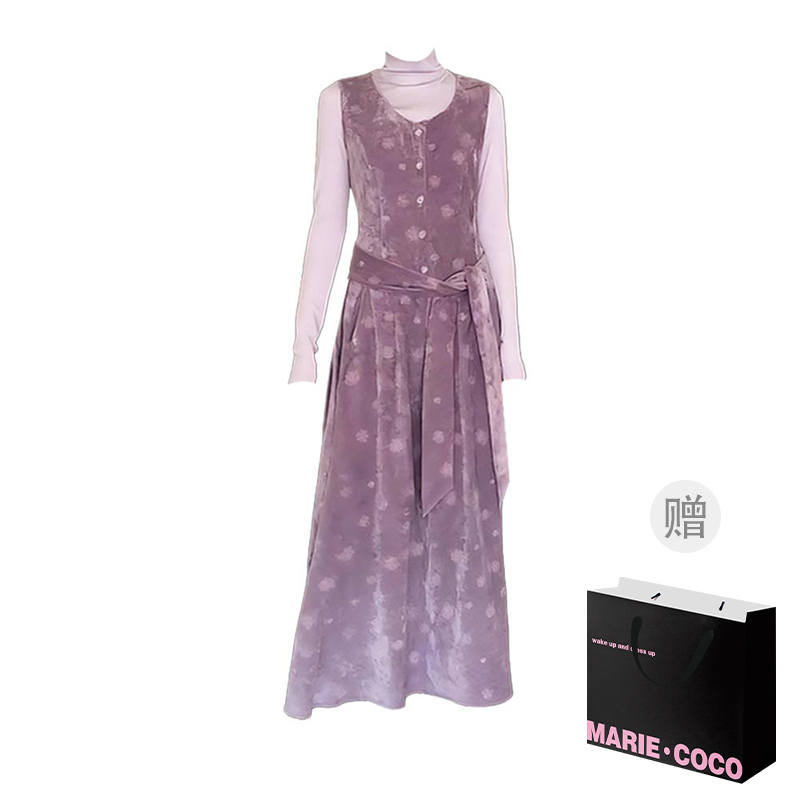 MARIE·COCO Two Piece Skirt Sets Women's Half Turtleneck Moderate Long