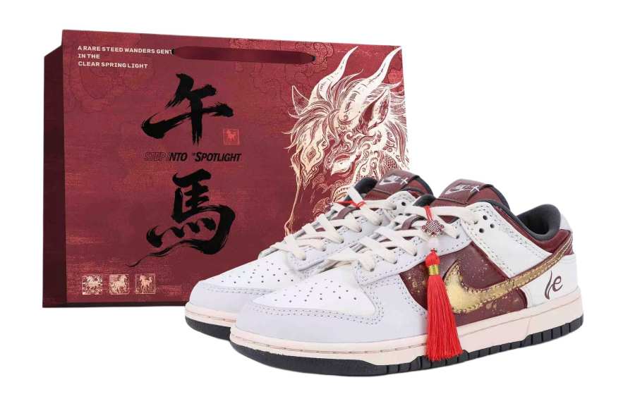 Nike Nike Dunk Abrasion Resistant Low top Skateboard Shoes Men's Red Gold