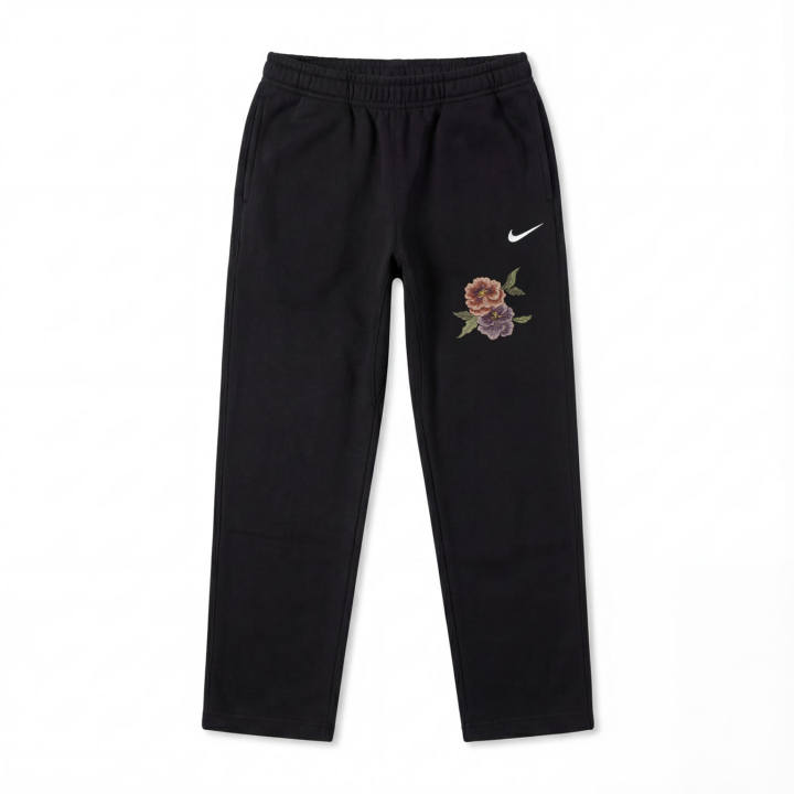 Nike Nike Extraordinary Elegant Floral Premium Embroidery Fleece Lined Casual Knitted Sweatpants Unisex