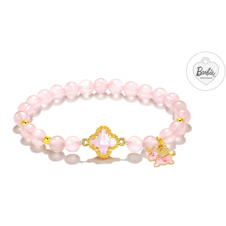 Barbie Pink Crystal Beaded Bracelets Women's