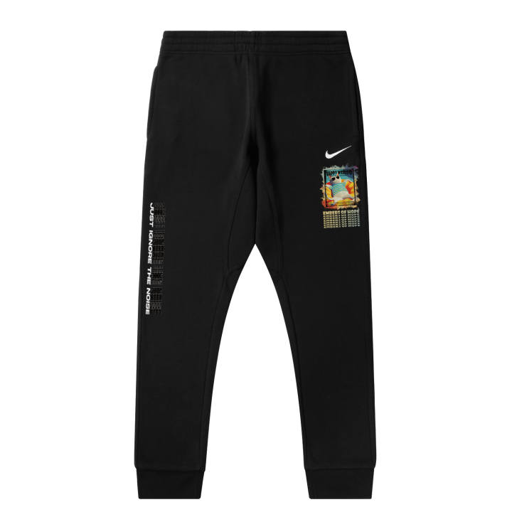 Nike Nike Resort Cat Fleece Lined Solid Color Logo Casual Elastic Cuff Knitted Sweatpants Unisex Black