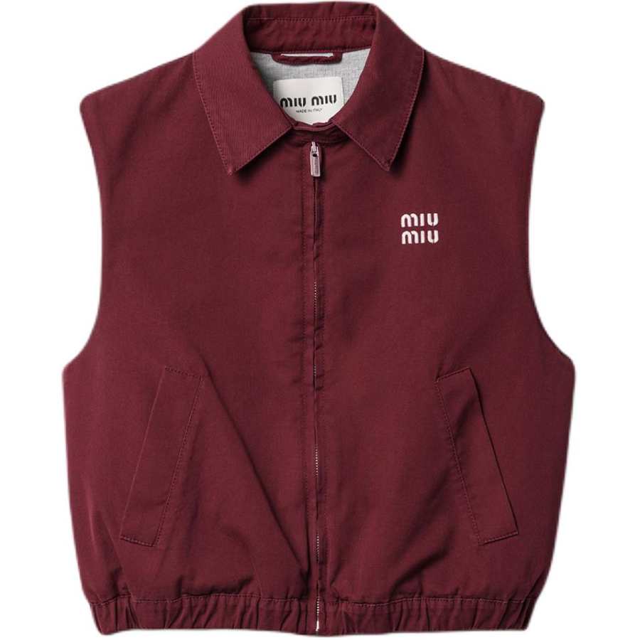 Miu Miu Logo-Embroidered Zipped Gilet