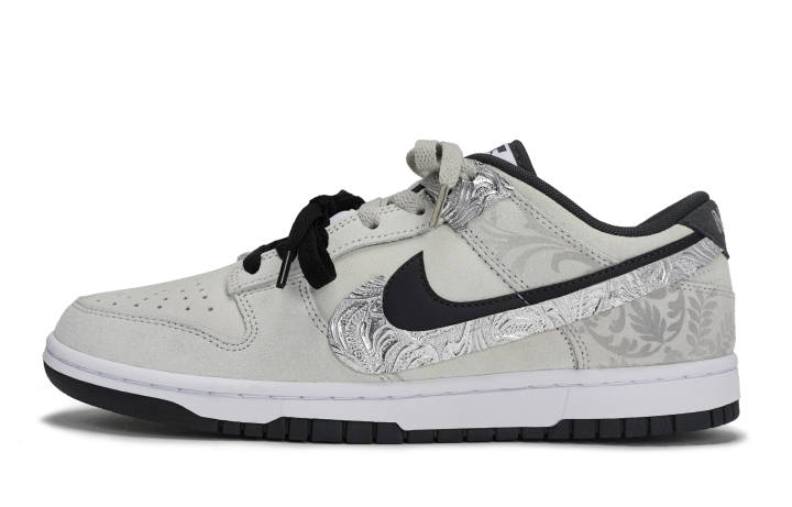 Nike Nike Dunk LOW 811 Manufacturing, Silver White Lilith Abrasion Resistant Slip Resistant Low top Skateboard Shoes Unisex