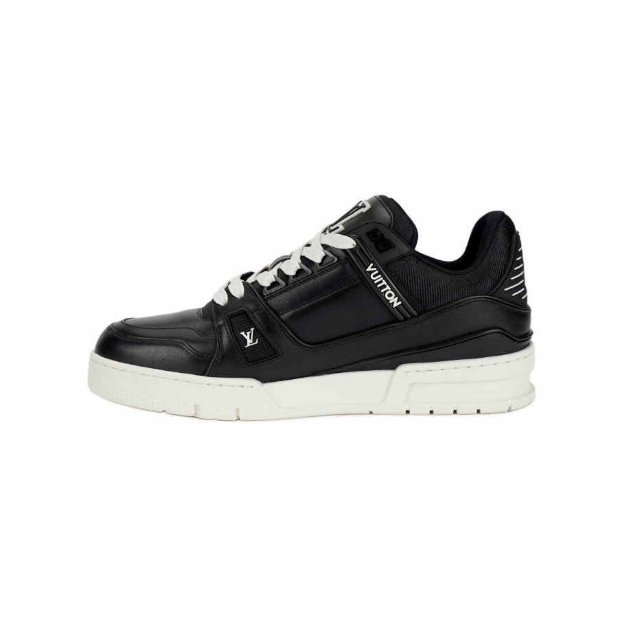 LOUIS VUITTON Trainer Leather Low top Skateboard Shoes Men's Black