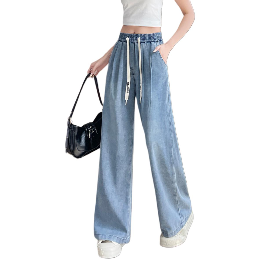 Tonlion Jeans Women's Blue Tone Moderate Wide Leg Pants
