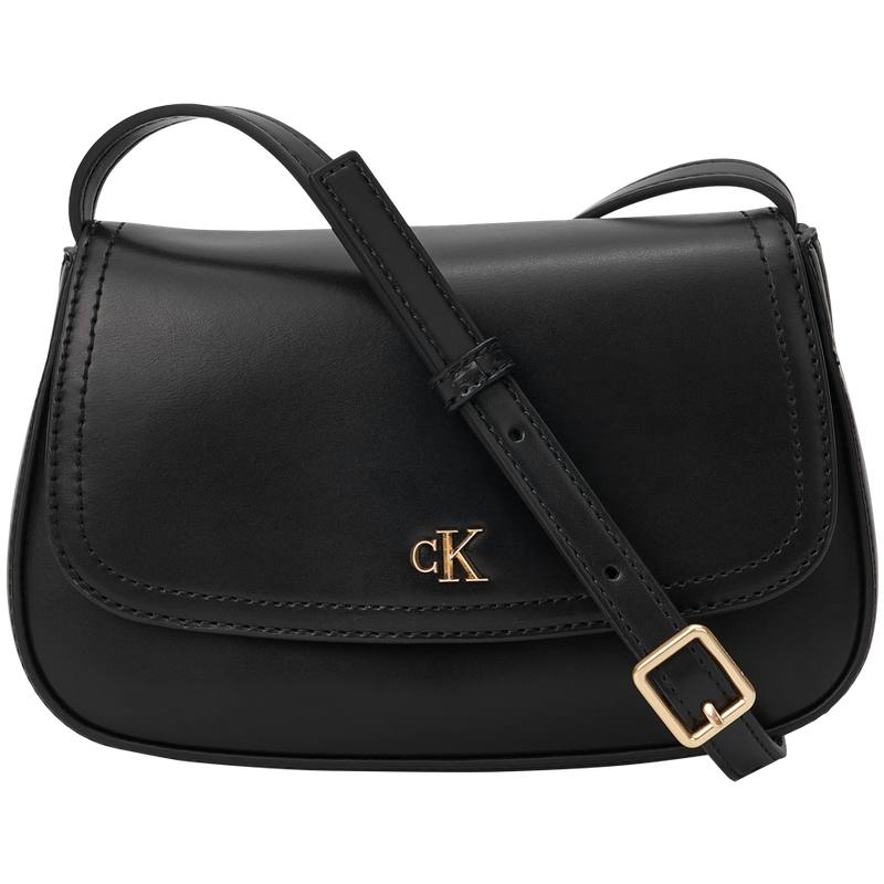 CALVIN KLEIN Synthetic Material Saddle Bag Crossbody Bag Medium Women's Space Black