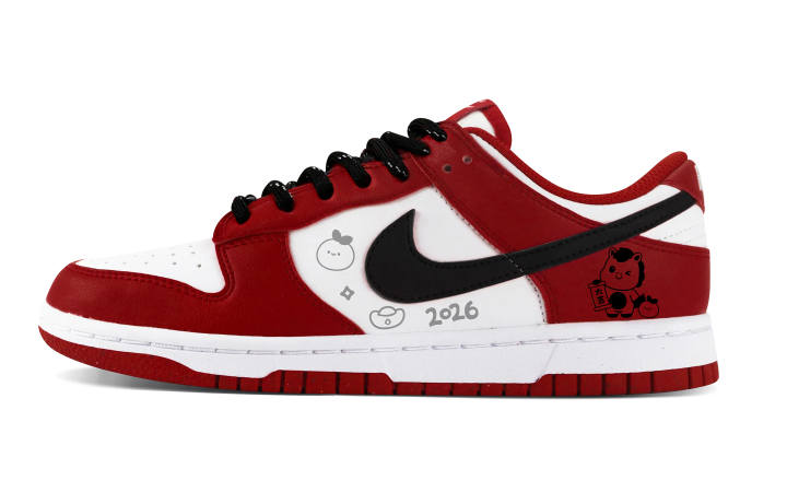 Nike Nike Dunk Lightweight Low top Skateboard Shoes Unisex Red Black