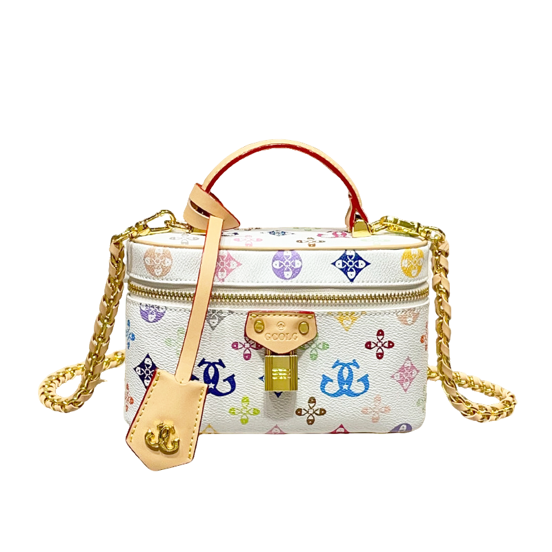 PAYOT PAYOT Synthetic Leather Handbag Women's White/Monogram Coffee