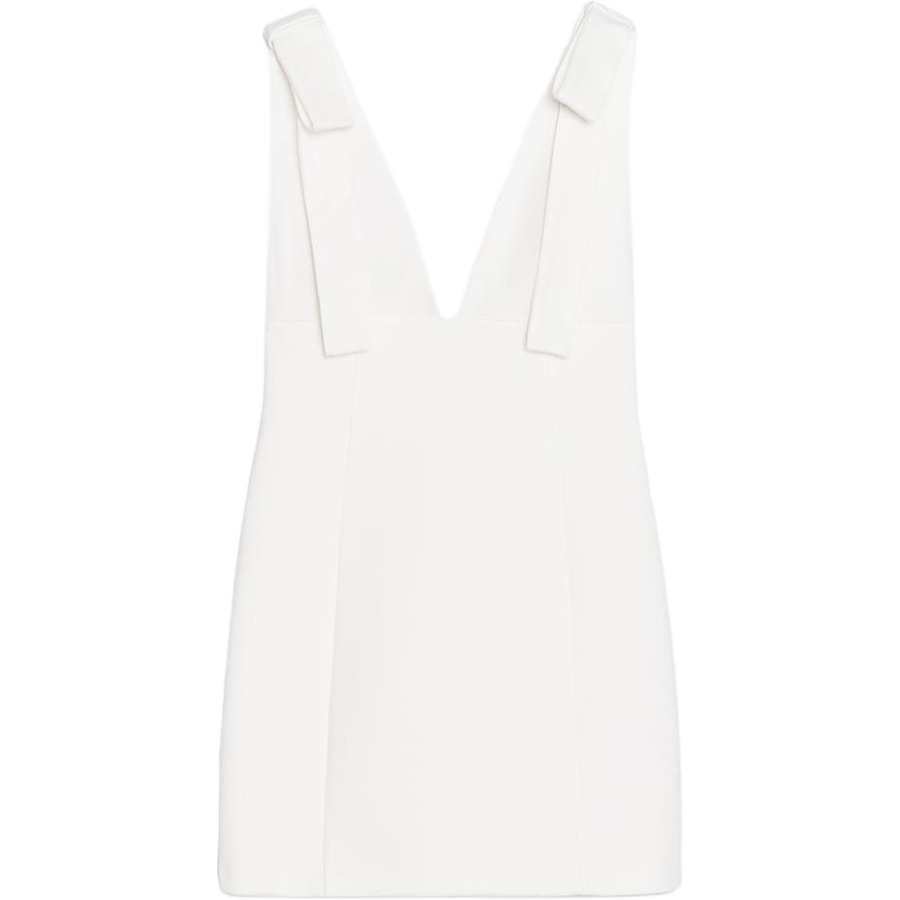 ZARA Sleeveless Dresses Women's Beige Yellow V Neck Moderate