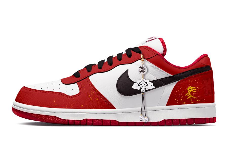 Nike Nike Big Prosperous Footstep Abrasion Resistant Breathable Low top Skateboard Shoes Men's White, Red