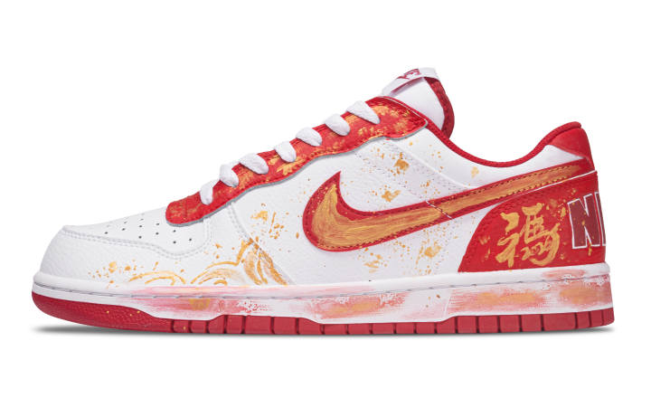 Nike Nike Big Abrasion Resistant Breathable Abrasion Resistant Breathable Low top Skateboard Shoes Men's White Red