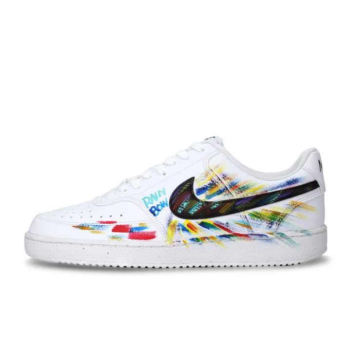 Nike Nike Court Vision 1 Synthetic Leather Hand Drawn Graffiti Abrasion Resistant Lightweight Breathable