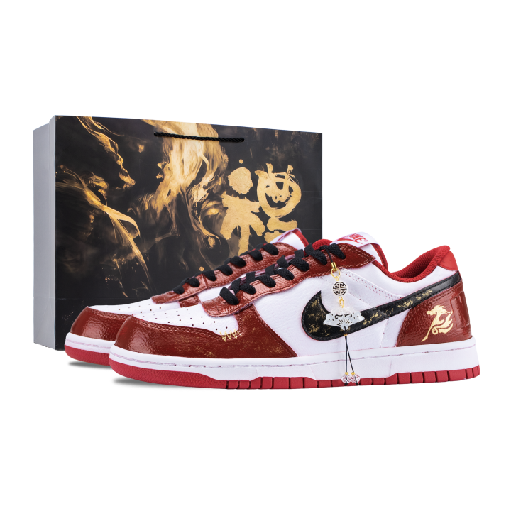 Nike Nike Big Dark Cloud Golden Dash Low top Skateboard Shoes Men's White Red
