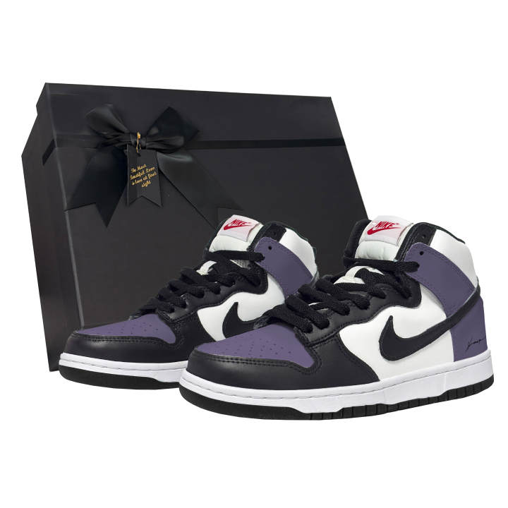Nike Nike Dunk Black Purple Toe BOX Breathable And Slip Resistant Breathable And Slip Resistant High top Skateboard Shoes