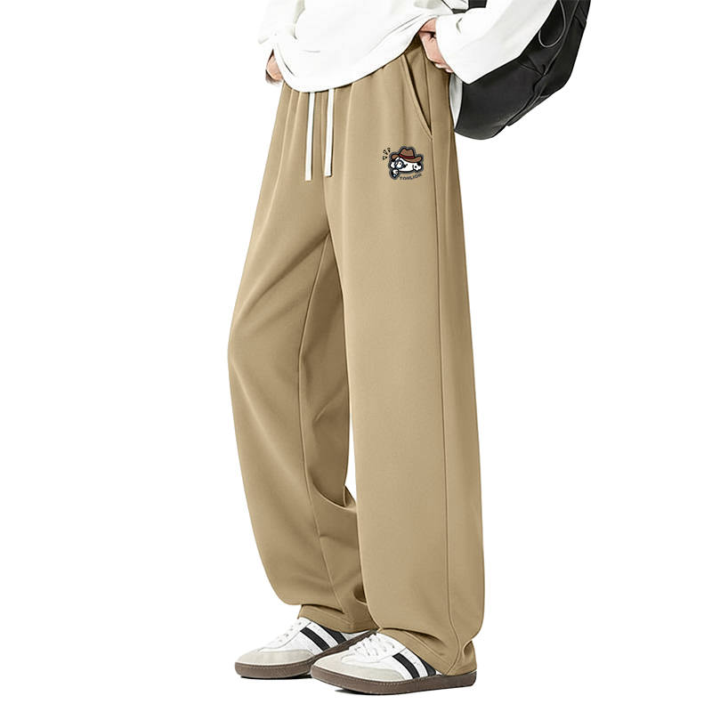 Tonlion Casual Pants Unisex Moderate Straight Fit Pants