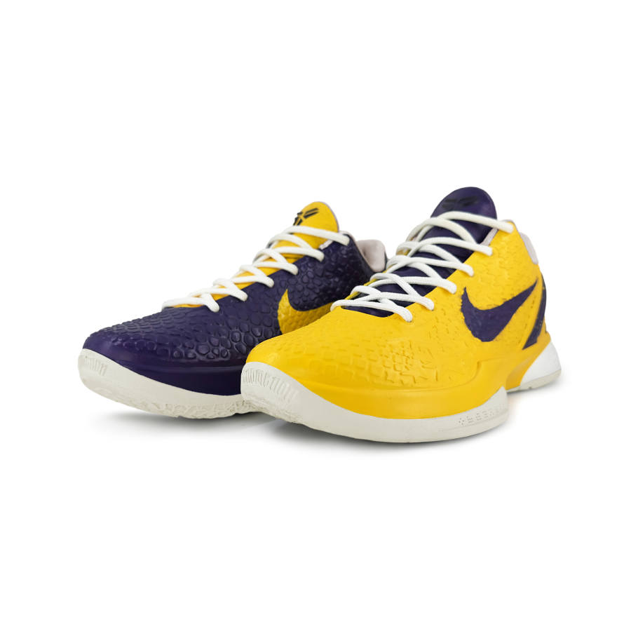 Nike Nike Zoom Kobe 6 Protro Lakers Mismatched Abrasion Resistant Slip Resistant Low top Children's Basketball Shoes
