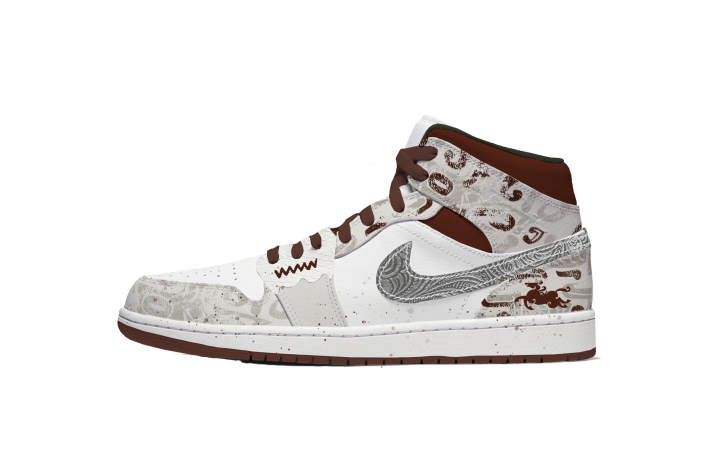 Jordan Jordan Air Jordan 1 Rattan Craft, Red Horse Steps On Cloud Cushioning Abrasion Resistant Cushioning, Wear Resistant