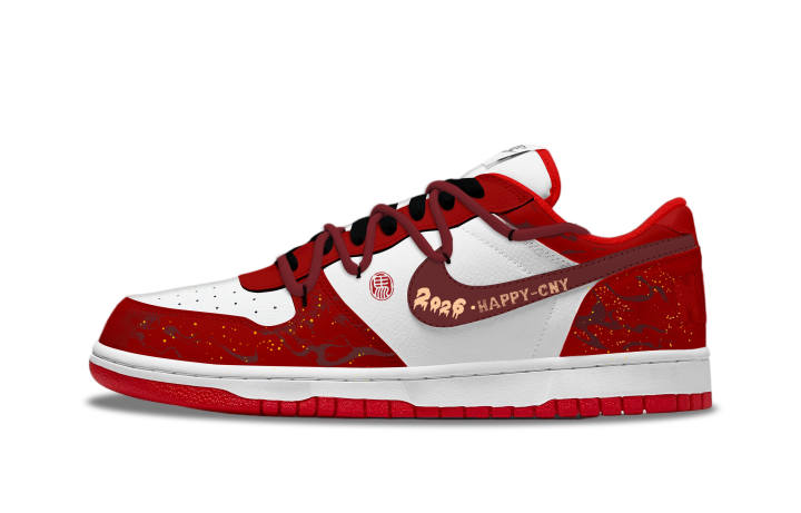 Nike Nike Big Immediate Success Leather Coverage Abrasion Resistant Low top Skateboard Shoes Men's White Red
