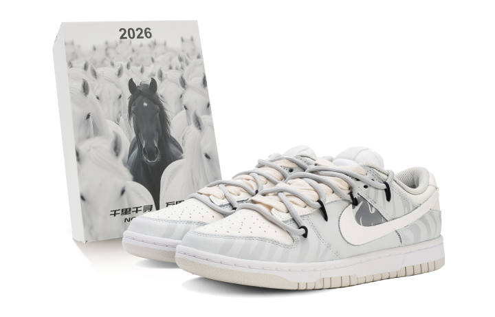 Nike Nike Dunk Abrasion Resistant Slip Resistant Low top Skateboard Shoes Men's Beige Gray