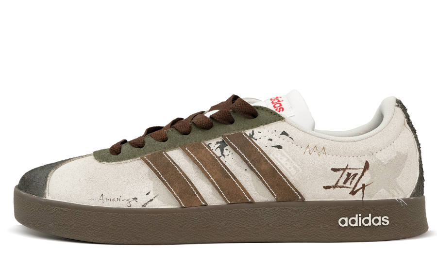 Adidas Adidas VL COURT 2.0 Skateboard Shoes Unisex Olive Green