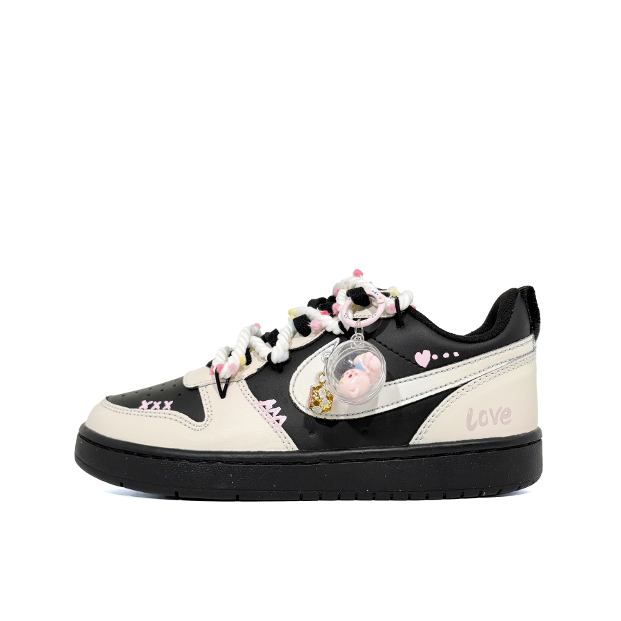 Nike Nike Court Borough Sweetheart Hand Drawn Abrasion Resistant Abrasion Resistant Low top Skateboard Shoes Black White