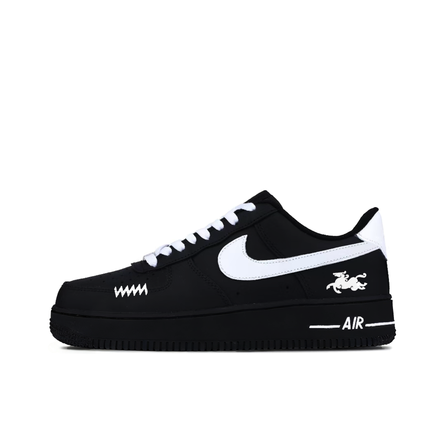 Nike Nike Air Force 1 Soaring Cloud Abrasion Resistant Low top Skateboard Shoes Unisex Black White