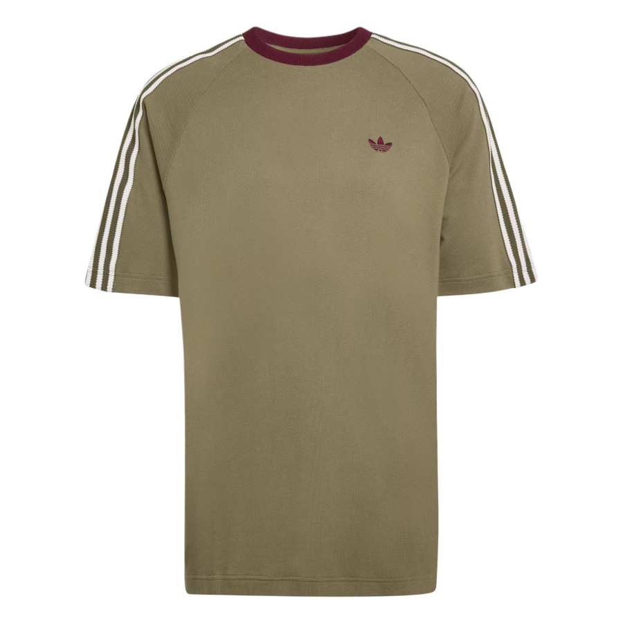 Adidas Originals T Shirts Men's Strata Olive Green Crew Neck Moderate