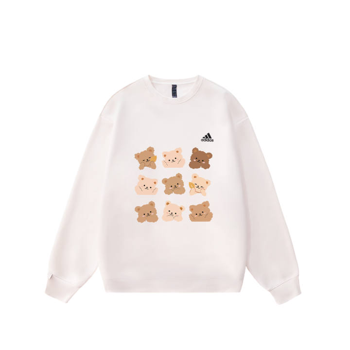Adidas Adidas LABEL Sweatshirts Unisex White Crew Neck Moderate Regular