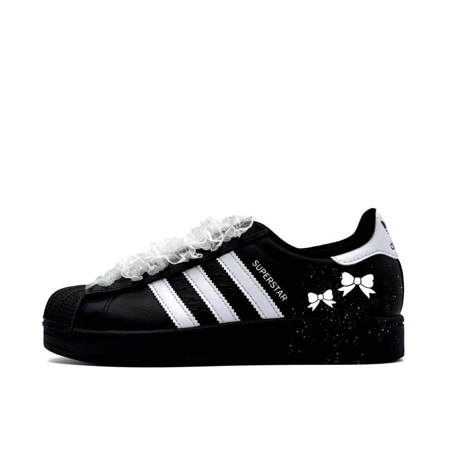 Adidas Originals Superstar 2 White Bowknot Leather Abrasion Resistant Abrasion Resistant Low top