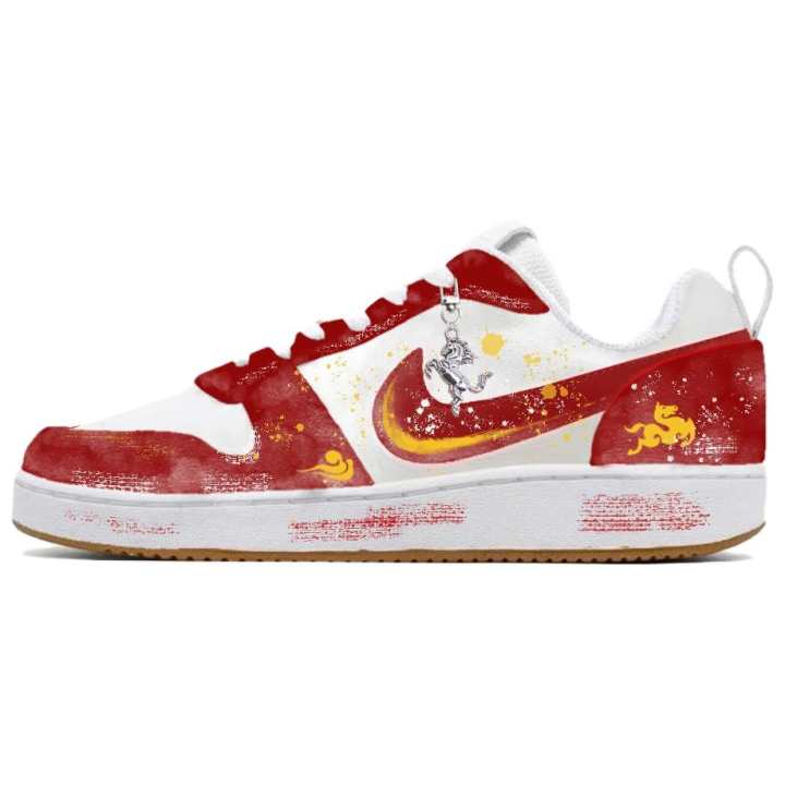 Nike Nike Court Borough Leather Abrasion Resistant Abrasion Resistant Low top Skateboard Shoes Men's Red