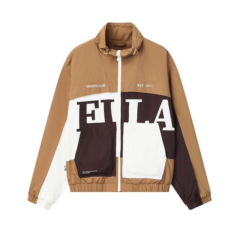 FILA ORIGINALE Jackets Men's Chestnut Umber Stand Collar Moderate Other